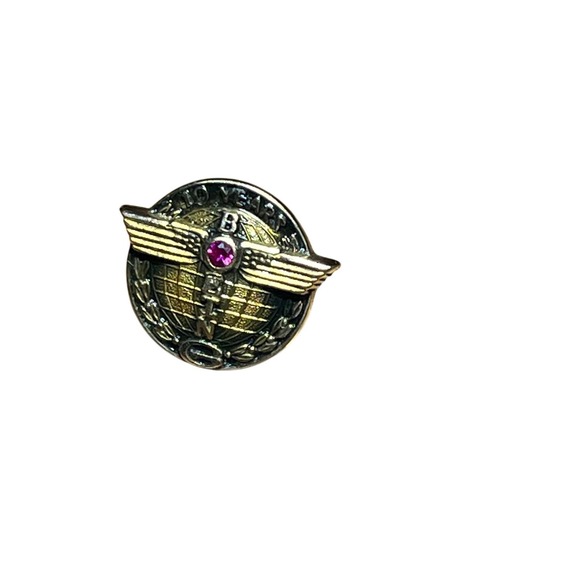 Boeing Other - Vintage Boeing 10 Years Service Award Pin 10K Gold w/Stone 1.7 Grams